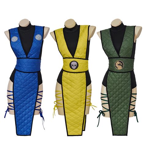 Mortal Kombat Sub Zero Reptile Scorpion Cosplay Costume Female Version