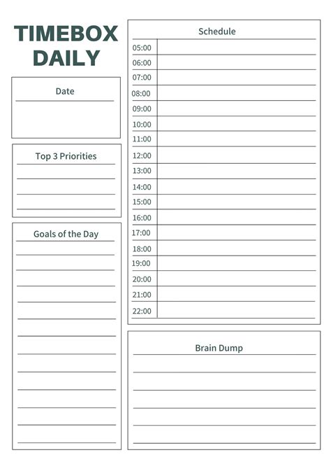 Time Box Minimalist Daily And Weekly Planner Calendars And Planners Etsy