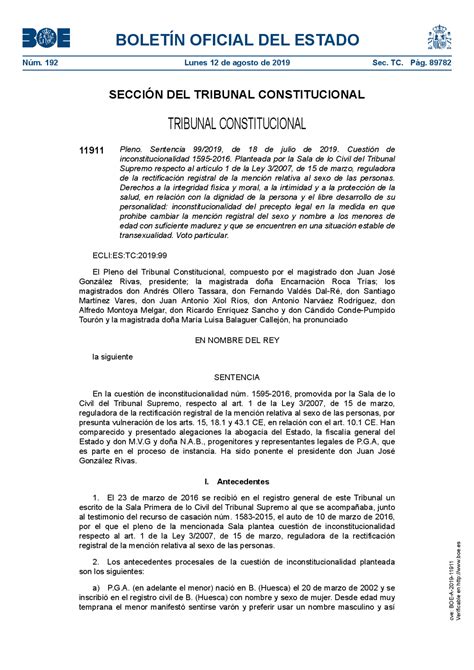 Sentencia Del Tribunal Constitucional Docsity