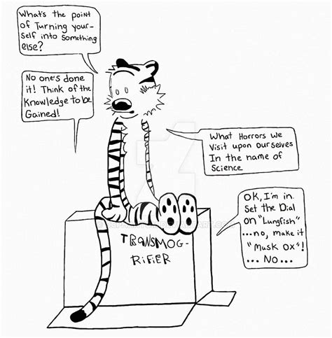 Calvin and Hobbes and the transmogrifier by OCPhantom on DeviantArt