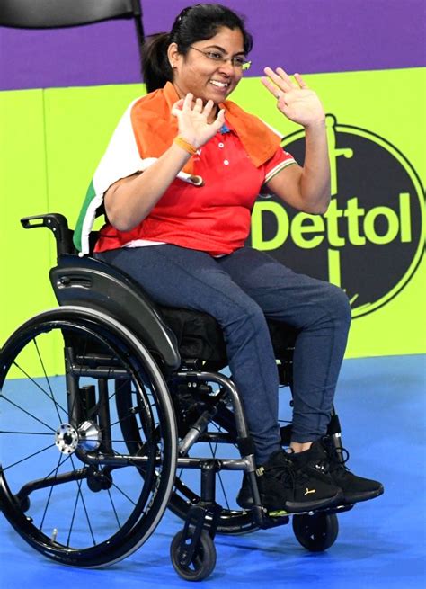 Indias Bhavina Patel Celebrates After Winning Gold Medal During The