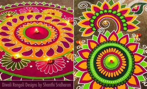 20 Beautiful Diwali Rangoli designs and Kolam designs by Shanthi