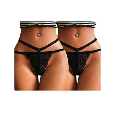 Enjiwell Womens Soft Lace Lingerie G String T Back Thong Briefs Panties Underwear