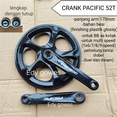 Jual Crank Set Pacific 52T Sepeda Lipat Sepeda Minion Sepeda Minivelo