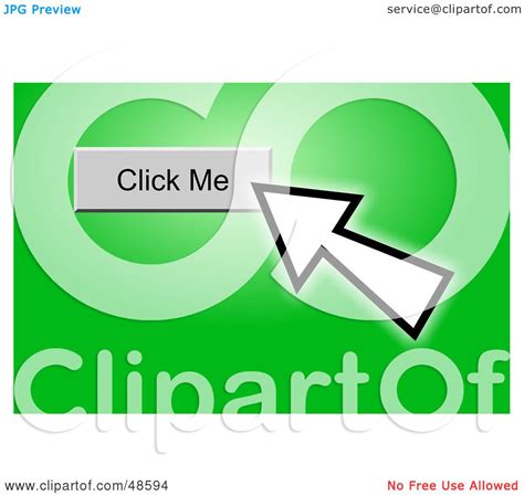 Royalty-Free (RF) Clipart Illustration of a Computer Cursor Clicking On A Click Me Button, On ...