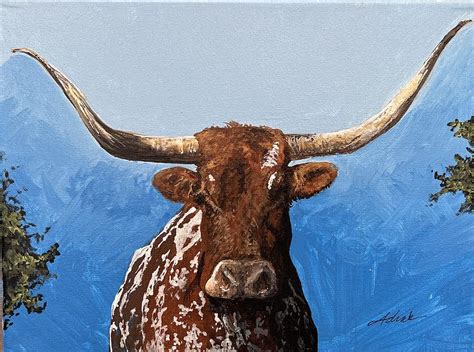 texas longhorn painting  kerry adcock fine art america