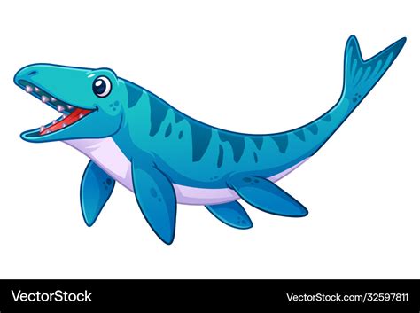 Little Mosasaurus Cartoon Royalty Free Vector Image