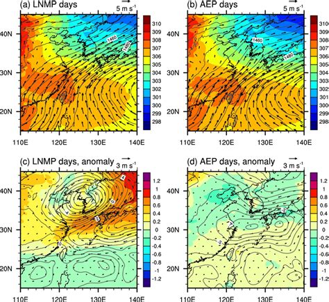 Composite Fields Of Hpa Geopotential Height Gray Contours In M