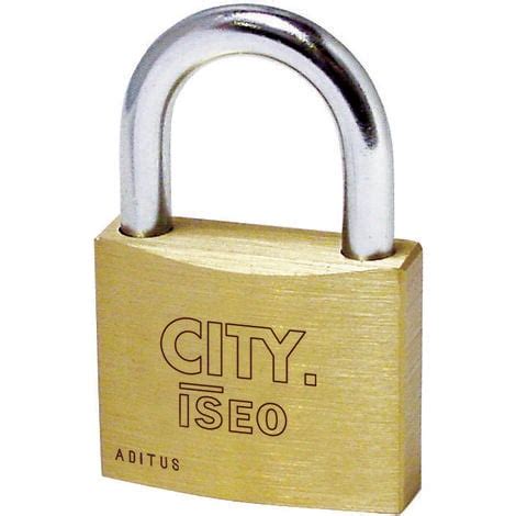 Cadenas Iseo City Rectangulaire 30 Mm En Laiton Avec Arceau Acier 2 ClA S