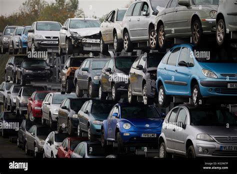 Motorhog Car Scrap Yard In Huddersfield Scrapped Cars On Racking Rows