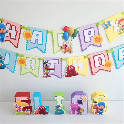 Pocoyo Birthday Banner Party Decorations Personalized Banner Pocoyo