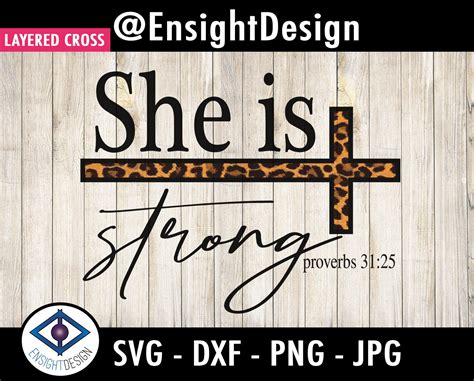 She Is Strong Svg Proverbs 31 25 Svg Religious Svg Etsy