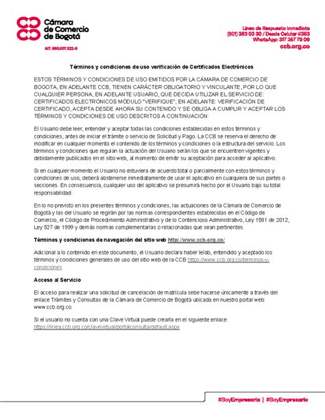 Terminos Y Condiciones Verificacion Certificados Electronicos