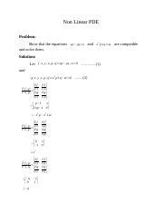 Non Linear PDE 2 Docx Non Linear PDE Problem Show That The Equations