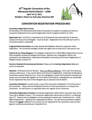 Fillable Online Convention Registration Procedures Fax Email Print