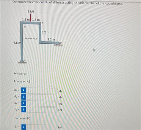 Solved Determine The Components Of All Forces Acting On Each Chegg