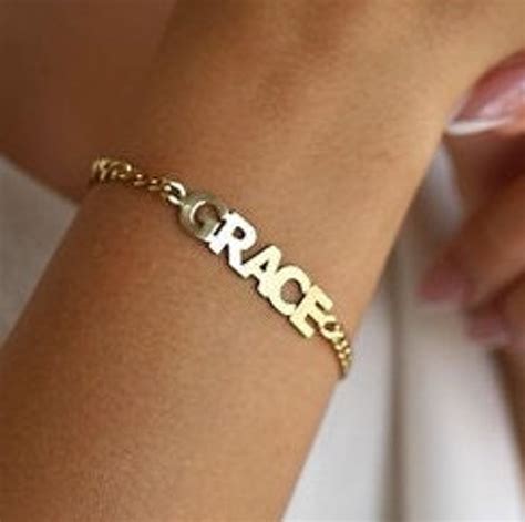 Gold Bracelet 14k Gold Name Bracelet Personalized Bracelet Etsy