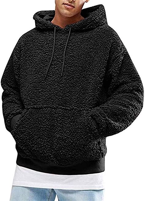 Men Hoodie Solid Color Polar Fleece Regular Fit Pullovers Spring And Autumn Warm Sweatshirt