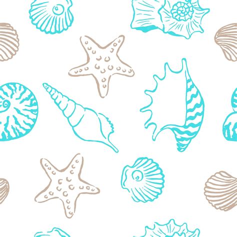 Premium Vector | Seashell pattern fabric pattern wallpaper textile ...