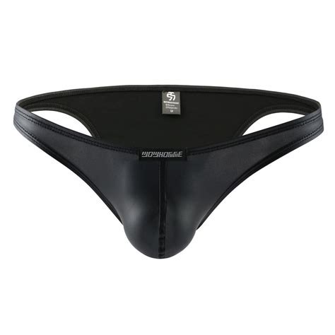 Sexy Lingerie Mens Mini Bikini Briefs Underpants Faux Leather