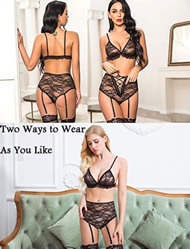 Avidlove Women Lace Babydoll Set With Garter Belts Sexy Lingerie Lace