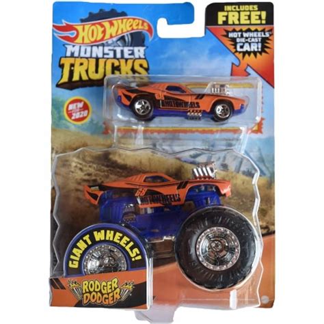 Hot Wheels Monster Trucks 1 64 Scale Rodger Dodger Includes Hot Wheels