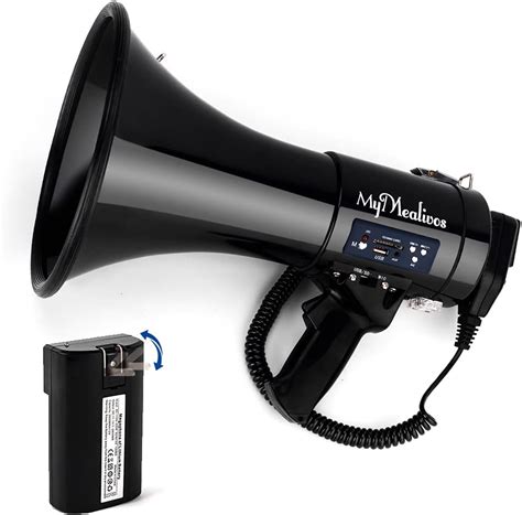 MyMealivos Megaphone with Siren Bullhorn 50 Watt Bullhorn Speaker with ...