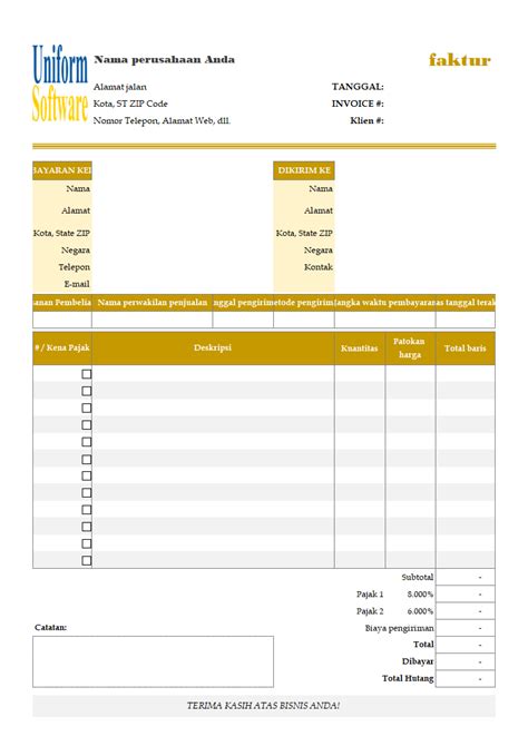 161 Five Column Invoice Templates 76 90