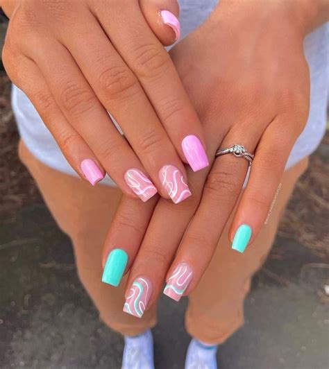 30 Best Square Nail Designs To Inspire You Gel Nails Beach Nails Acrylic Nails Coffin Short