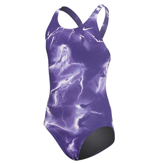 Nike Girls Lightning Fastback One Piece Swimsuit Big Kid At