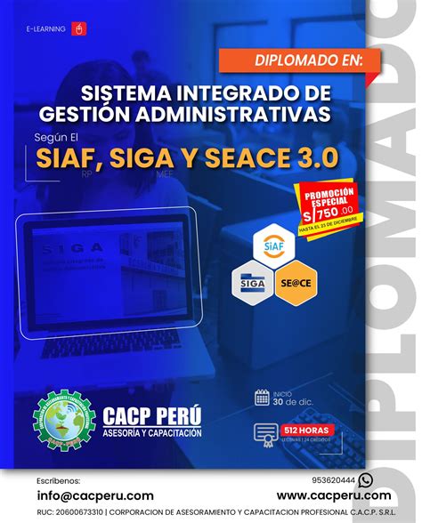 Cacp Perú Diplomado Sistema Integrado De Gestión Administrativas Segun El Siaf Rp Siga