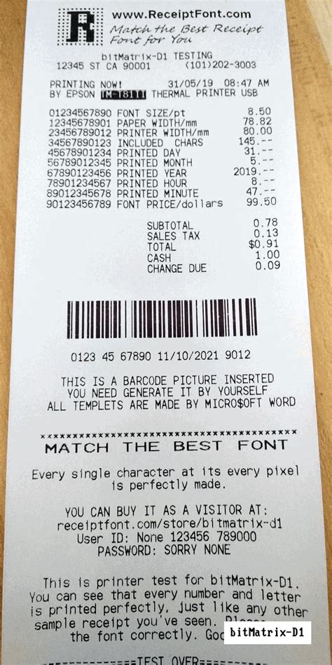 An Usual Font On Receipts Of Supermarkets Like Walmart Tesco The Home