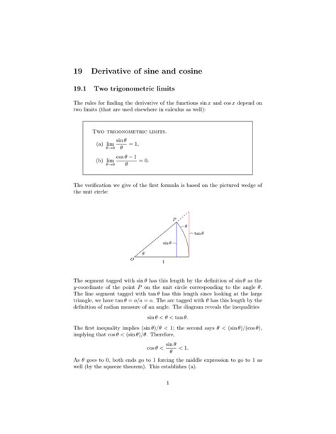 19 Derivative Of Sine And Cosine