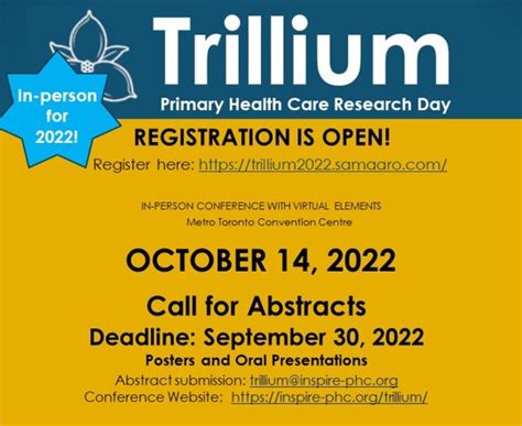 Trillium 2022 – Registration NOW OPEN! – Trillium PHC Research Day