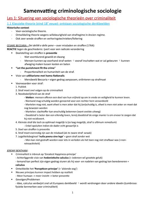 Inleiding In De Sociologie En Criminologische Sociologie Samenvatting