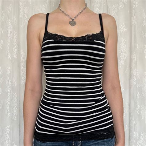 S Black White Striped Twilightcore Cami