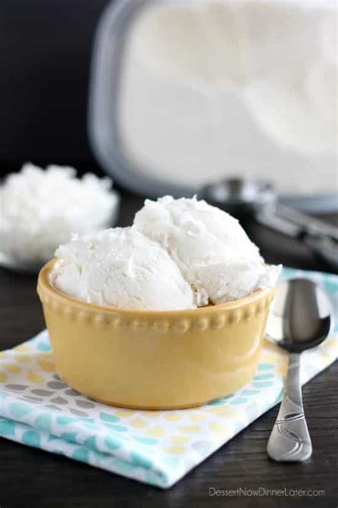 No Churn Coconut Ice Cream Video Dessert Now Dinner Later