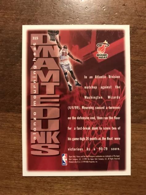 ALONZO MOURNING 1999 00 Upper Deck Victory Dynamite Dunks 315 Miami