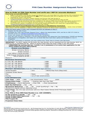 fillable  fha case number assignment formdoc fax email print