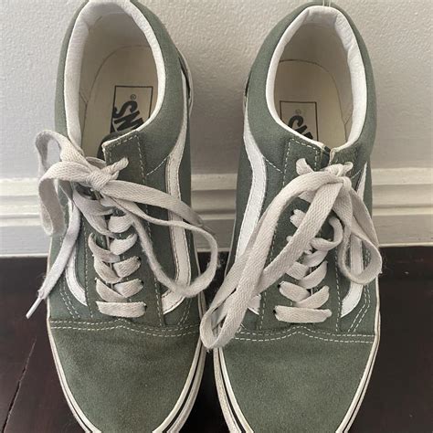 Vans - U.S women size 7.5 In great condition. Olive... - Depop