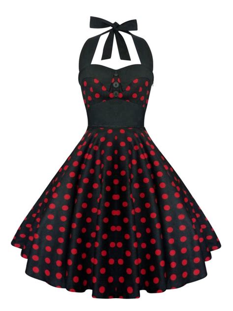 Rockabilly Dress Pin Up Dress Black Polka Dot By LadyMayraClothing