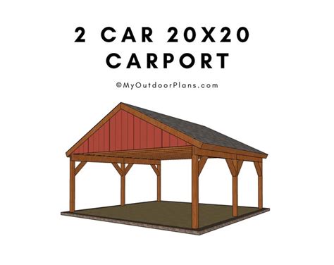 2 Car Carport Plans - Etsy