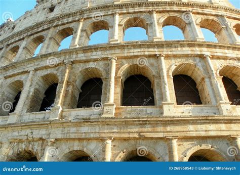 Italy Rome Piazza Del Colosseo Colosseum Colosseo View Of The