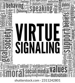 Virtue Signaling Word Cloud Conceptual Design Stock Vector Royalty