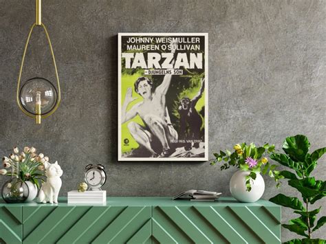 Tarzan the Ape Man Swedish Wooden Poster, Classic Wall Art of This ...