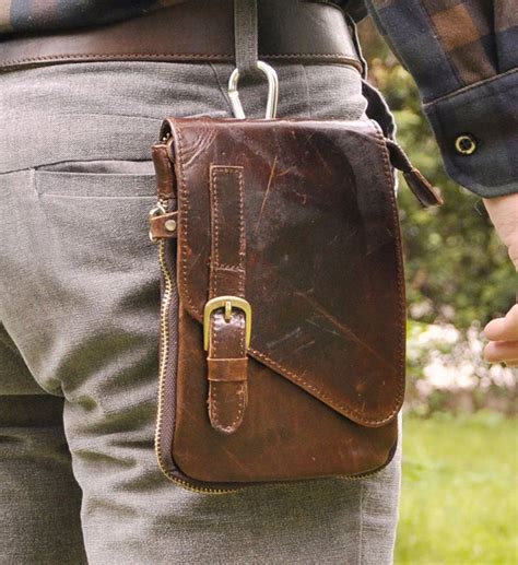 Mens Genuine Leather Sling Messenger Shoulder Fanny Waist Hip Bum Pack