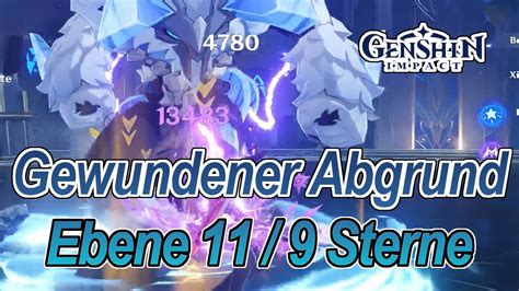 Genshin Impact 9 Sterne Gewundener Abgrund Ebene 11 Raum 1 3 YouTube