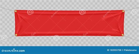 Red Textile Banner With Folds Stock Illustration Illustration Of