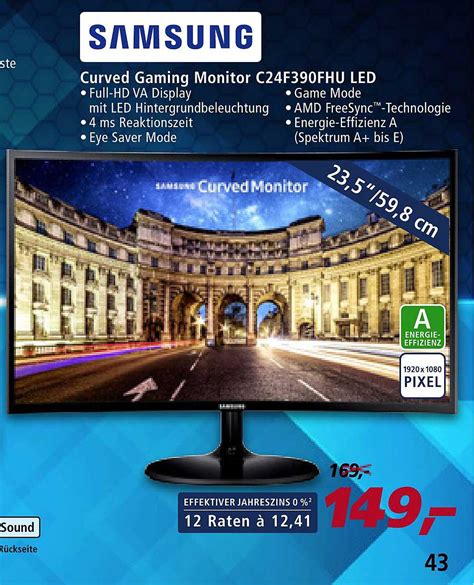 Samsung Curved Gaming Monitor C F Fhu Led Angebot Bei Real