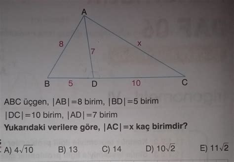 Soruda Verilenlere G Re Ac X Ka Birimdir Eodev